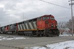 CN 2425 leads a northbound over Green Rd.